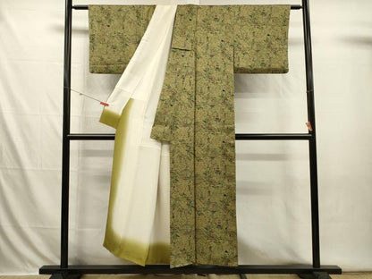 平和屋着物■上質な小紋　風景人物文　正絹　逸品　DABI3627ya