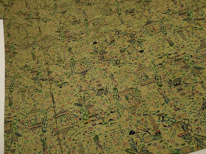 平和屋着物■上質な小紋　風景人物文　正絹　逸品　DABI3627ya