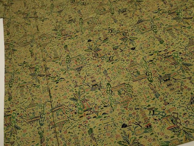 平和屋着物■上質な小紋　風景人物文　正絹　逸品　DABI3627ya
