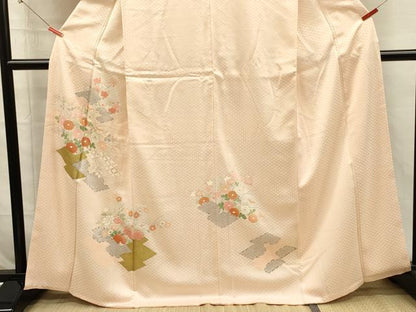 平和屋着物■訪問着　草花文　金彩　正絹　逸品　DABI3628ya