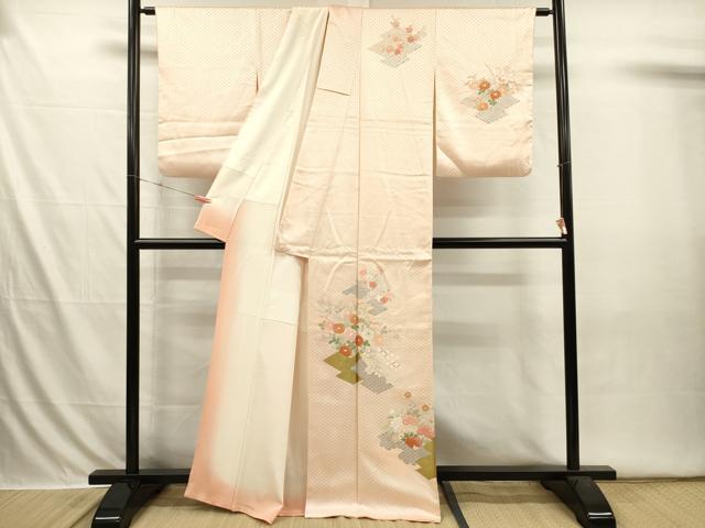 平和屋着物■訪問着　草花文　金彩　正絹　逸品　DABI3628ya
