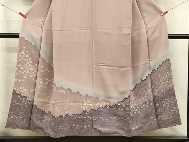 平和屋着物■色留訪問着　作家物　風景文　箔散らし　暈し染め　金彩　正絹　逸品　DABI3631ya