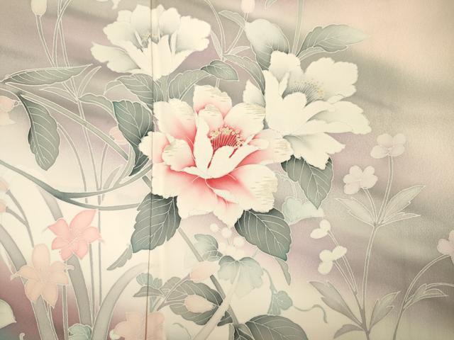 平和屋着物■訪問着　刺繍　草花文　暈し染め　正絹　逸品　DABI3632ya