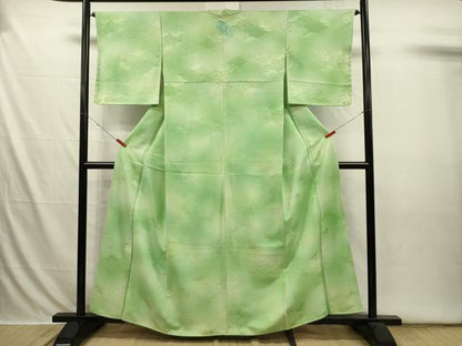 平和屋着物■上質な小紋　吉祥花地紋　暈し染め　正絹　逸品　未使用　DABI3634ya
