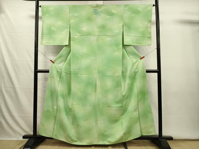 平和屋着物■上質な小紋　吉祥花地紋　暈し染め　正絹　逸品　未使用　DABI3634ya