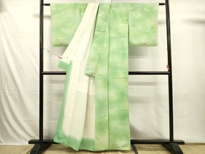 平和屋着物■上質な小紋　吉祥花地紋　暈し染め　正絹　逸品　未使用　DABI3634ya