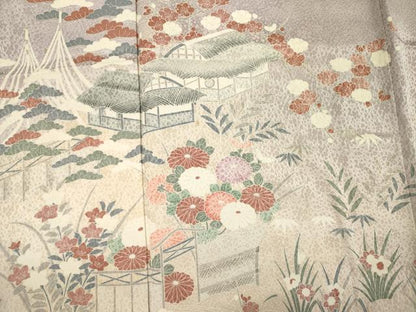 平和屋着物■豪華色留袖　風景花松文　暈し染め　正絹　逸品　DABI3636ya