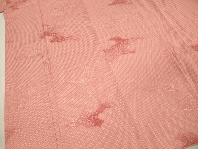 平和屋着物■上質な小紋　雲取り風景文　暈し染め　正絹　逸品　DABI3641ya