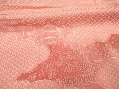 平和屋着物■上質な小紋　雲取り風景文　暈し染め　正絹　逸品　DABI3641ya