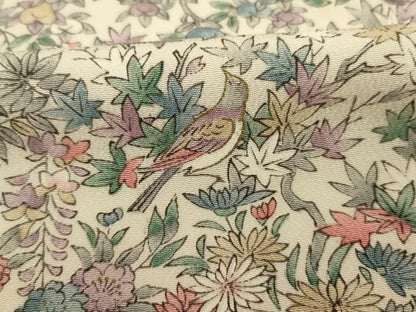 平和屋着物■上質な小紋　花鳥文　金彩　正絹　逸品　DABI3642ya