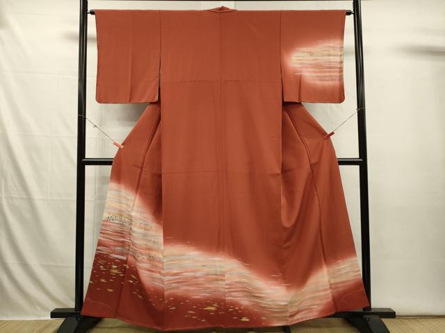 平和屋着物■訪問着　霞文　暈し染め　金彩　正絹　逸品　未使用　DABI3645ya