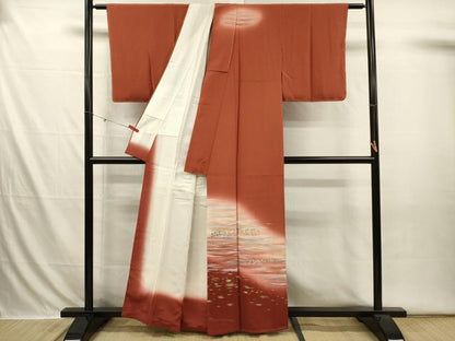 平和屋着物■訪問着　霞文　暈し染め　金彩　正絹　逸品　未使用　DABI3645ya