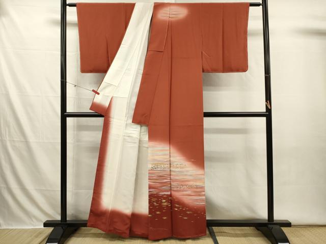 平和屋着物■訪問着　霞文　暈し染め　金彩　正絹　逸品　未使用　DABI3645ya