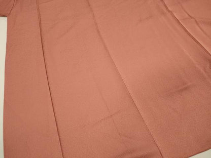 平和屋着物■本草木染作家　瑞寶　色無地　霞地紋　曙色　正絹　逸品　DABI3646ya