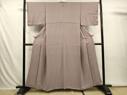 平和屋着物■上質な色無地　唐草地紋　枯野色　正絹　逸品　DABI3647ya