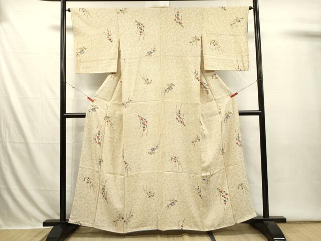 平和屋着物■上質な小紋　枝花文　西武百貨店扱い　正絹　逸品　DABI3653ya