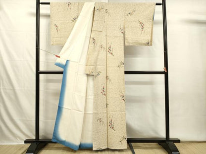 平和屋着物■上質な小紋　枝花文　西武百貨店扱い　正絹　逸品　DABI3653ya