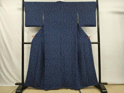 平和屋着物■上質な小紋　手鞠文　金彩　鬼しぼ縮緬　正絹　逸品　DABI3658ya