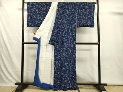 平和屋着物■上質な小紋　手鞠文　金彩　鬼しぼ縮緬　正絹　逸品　DABI3658ya