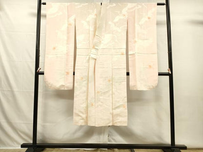 平和屋着物■振袖用長襦袢　袷　絞り　飛鶴花文　暈し染め　正絹　逸品　DABI3661ya