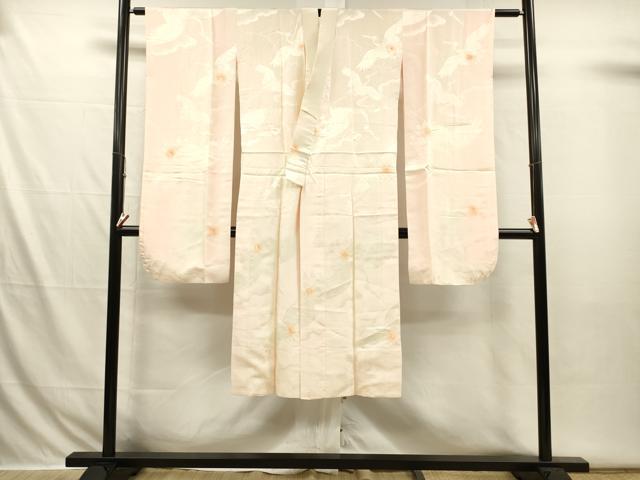 平和屋着物■振袖用長襦袢　袷　絞り　飛鶴花文　暈し染め　正絹　逸品　DABI3661ya