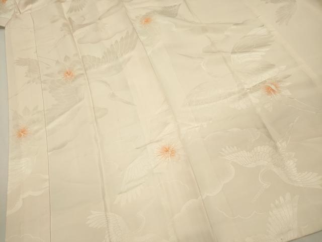 平和屋着物■振袖用長襦袢　袷　絞り　飛鶴花文　暈し染め　正絹　逸品　DABI3661ya