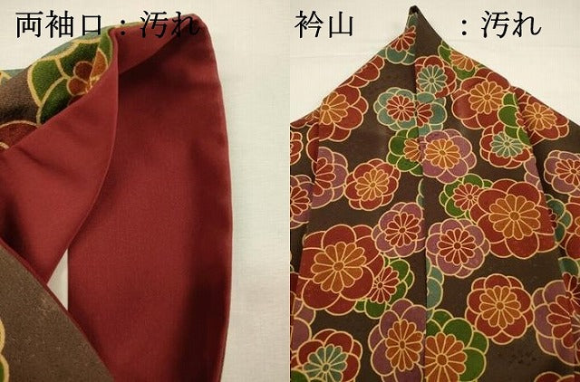 平和屋着物■上質な小紋　舞花文　正絹　逸品　DABI3665ya