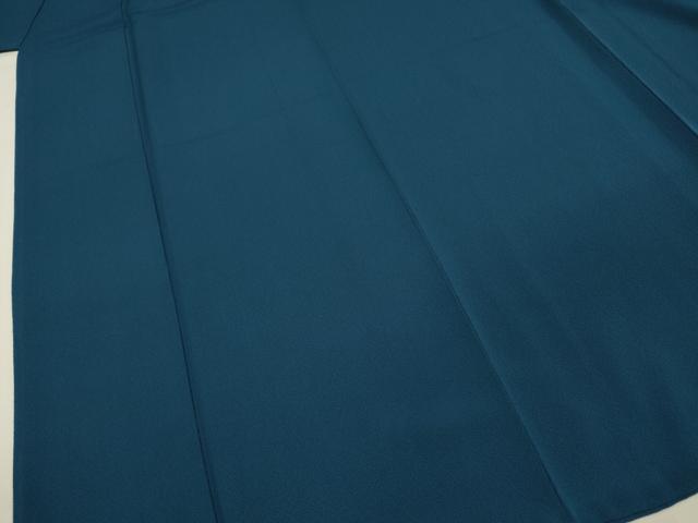 平和屋着物■上質な色無地　霞地紋　藍色　正絹　逸品　DABI3666ya