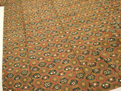 平和屋着物■上質な小紋　型染め　抽象花文　正絹　逸品　DABI3667ya
