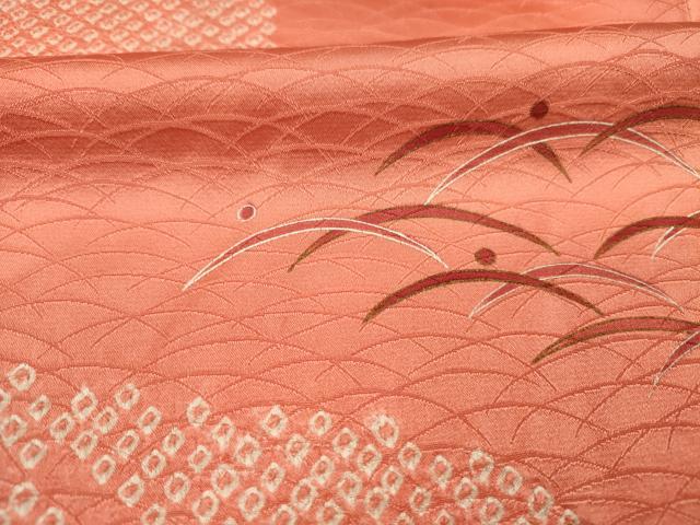 平和屋着物■訪問着　絞り　露芝文　金彩　三越扱い　正絹　逸品　DABI3671ya