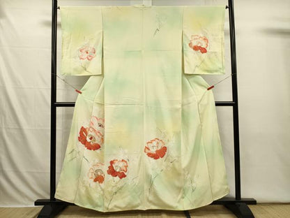 平和屋着物■訪問着　草花文　暈し染め　金彩　正絹　逸品　DABI3675ya