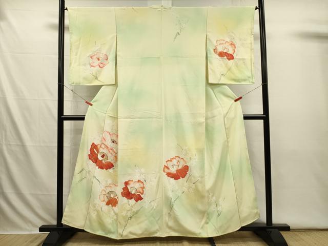 平和屋着物■訪問着　草花文　暈し染め　金彩　正絹　逸品　DABI3675ya