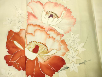 平和屋着物■訪問着　草花文　暈し染め　金彩　正絹　逸品　DABI3675ya