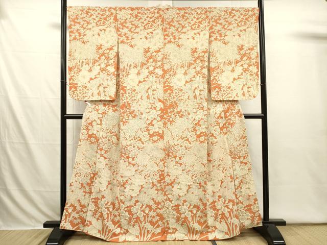 平和屋着物■訪問着　草花文　牡丹　金彩　正絹　逸品　DABI3677ya