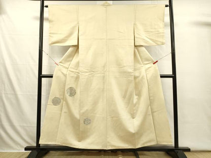 平和屋着物■訪問着　更紗花丸文　銀糸　正絹　逸品　DABI3679ya