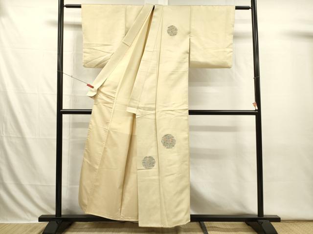平和屋着物■訪問着　更紗花丸文　銀糸　正絹　逸品　DABI3679ya