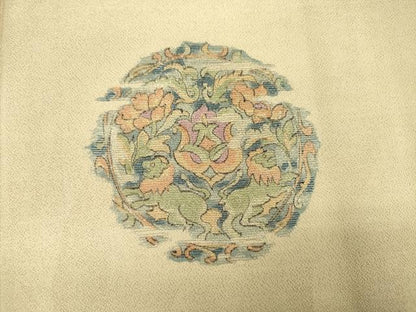 平和屋着物■訪問着　更紗花丸文　銀糸　正絹　逸品　DABI3679ya