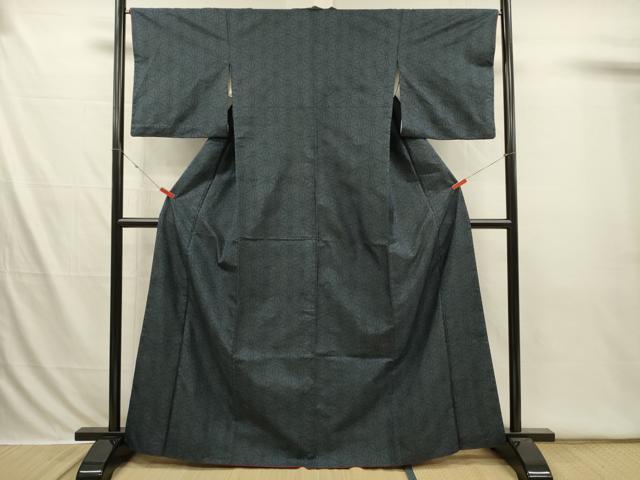 平和屋着物■本場大島紬　7マルキ　麻の葉文様　正絹　逸品　DABI3681ya