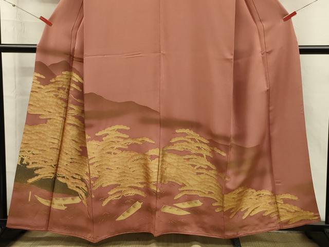 平和屋着物■豪華色留袖　枝松小舟文　暈し染め　金彩　正絹　逸品　DABI3684ya