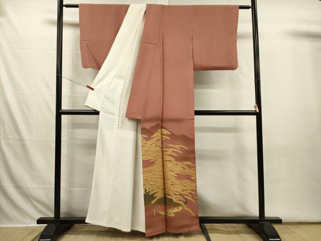 平和屋着物■豪華色留袖　枝松小舟文　暈し染め　金彩　正絹　逸品　DABI3684ya