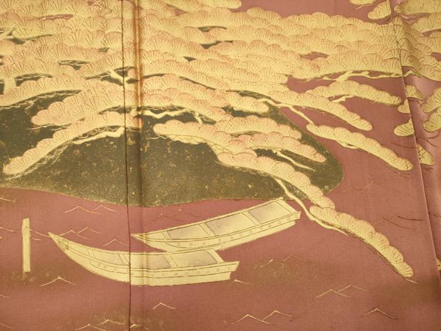 平和屋着物■豪華色留袖　枝松小舟文　暈し染め　金彩　正絹　逸品　DABI3684ya