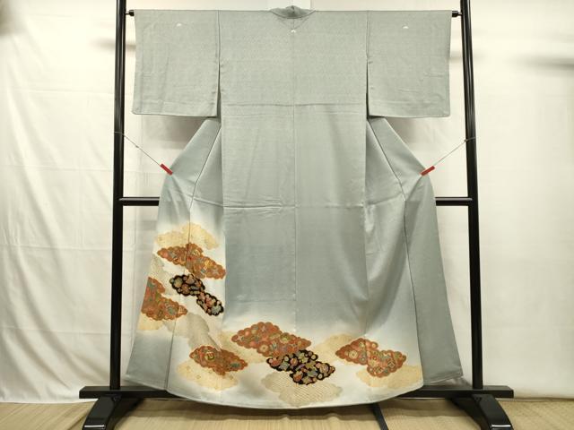 平和屋着物■豪華色留袖　駒刺繍　雲取り宝尽くし文　暈し染め　金彩　正絹　逸品　DABI3687ya