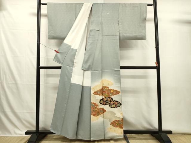 平和屋着物■豪華色留袖　駒刺繍　雲取り宝尽くし文　暈し染め　金彩　正絹　逸品　DABI3687ya