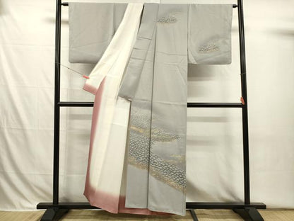 平和屋着物■訪問着　松霞文　暈し染め　金彩　正絹　逸品　DABI3691ya