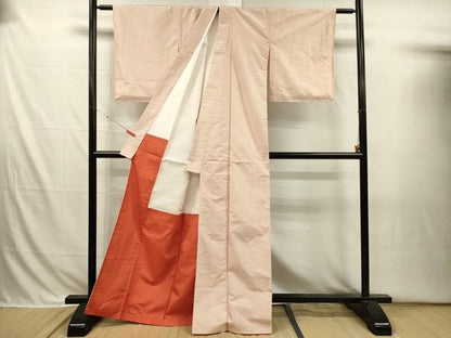 平和屋着物■上質な紬　変わり格子　正絹　逸品　DABI3692ya
