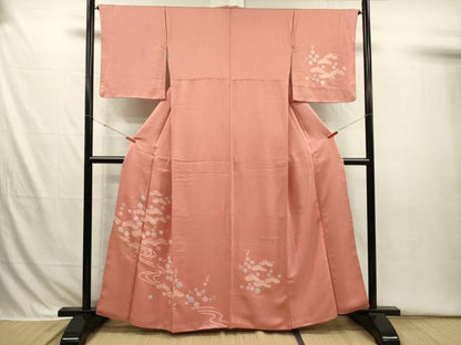 平和屋着物■訪問着　絞り　流水花松文　金彩　正絹　逸品　DABI3693ya