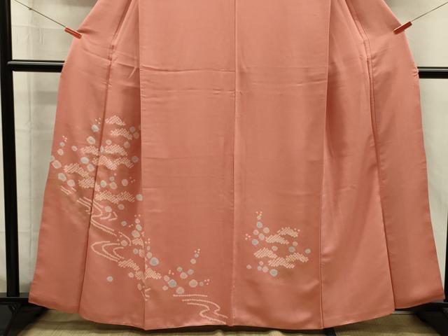 平和屋着物■訪問着　絞り　流水花松文　金彩　正絹　逸品　DABI3693ya