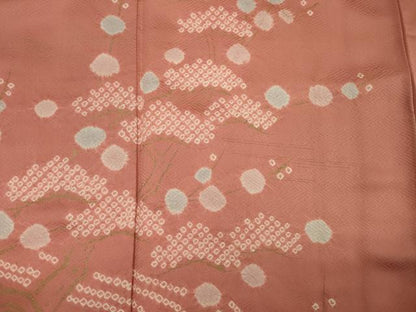 平和屋着物■訪問着　絞り　流水花松文　金彩　正絹　逸品　DABI3693ya