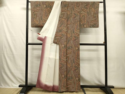 平和屋着物■上質な小紋　抽象花文　正絹　逸品　未使用　DABI3695ya