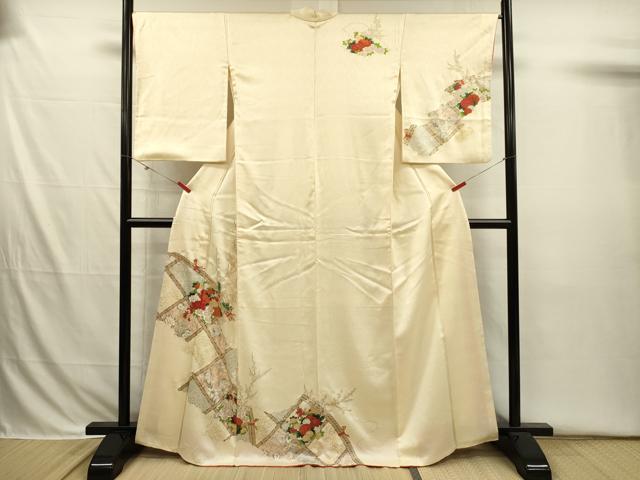 平和屋着物■訪問着　籬花文　金彩　正絹　逸品　DABI3697ya